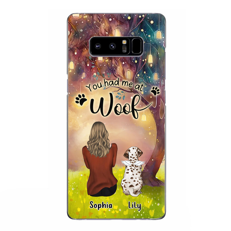 Personalized Memorial Dog Mom Phone Case - Up to 3 Dogs - Memorial Gift Idea for Dog Lovers - You Had Me At Woof