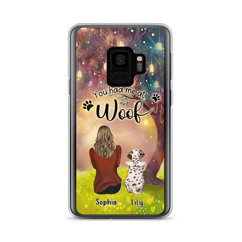 Personalized Memorial Dog Mom Phone Case - Up to 3 Dogs - Memorial Gift Idea for Dog Lovers - You Had Me At Woof