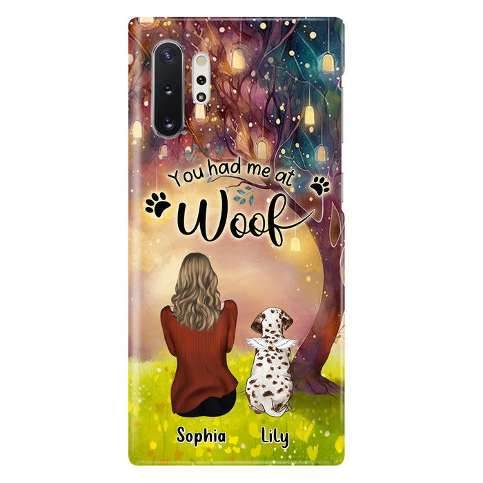 Custom Personalized Memorial Dog Mom Phone Case - Upto 3 Dogs - Memorial Gift Idea for Dog Lovers - You Had Me At Woof