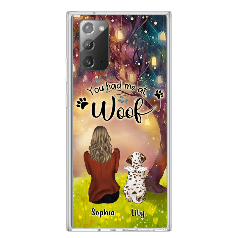 Personalized Memorial Dog Mom Phone Case - Up to 3 Dogs - Memorial Gift Idea for Dog Lovers - You Had Me At Woof