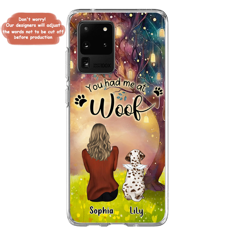 Personalized Memorial Dog Mom Phone Case - Up to 3 Dogs - Memorial Gift Idea for Dog Lovers - You Had Me At Woof