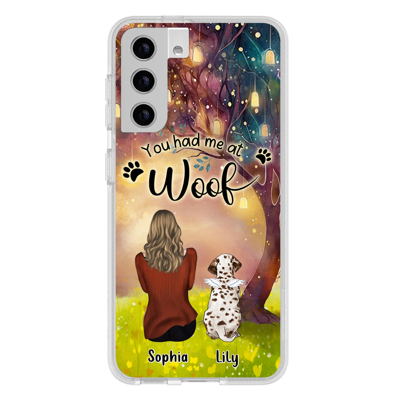 Personalized Memorial Dog Mom Phone Case - Up to 3 Dogs - Memorial Gift Idea for Dog Lovers - You Had Me At Woof