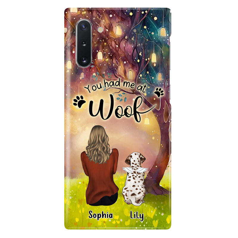 Personalized Memorial Dog Mom Phone Case - Up to 3 Dogs - Memorial Gift Idea for Dog Lovers - You Had Me At Woof