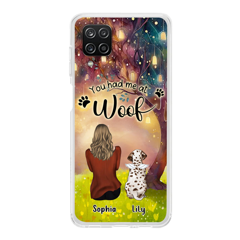 Personalized Memorial Dog Mom Phone Case - Up to 3 Dogs - Memorial Gift Idea for Dog Lovers - You Had Me At Woof