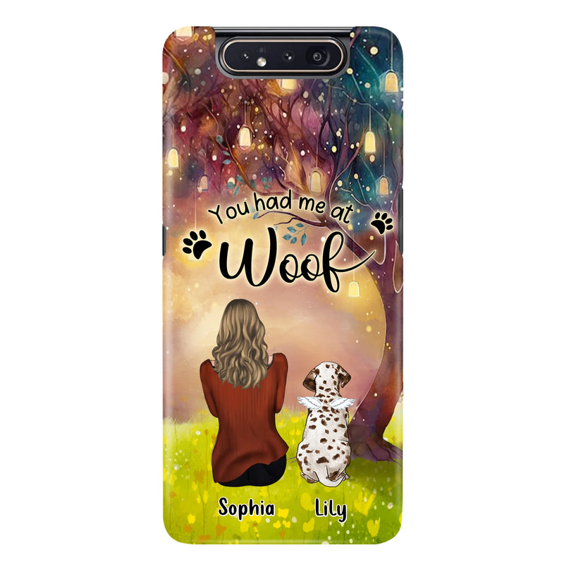 Personalized Memorial Dog Mom Phone Case - Up to 3 Dogs - Memorial Gift Idea for Dog Lovers - You Had Me At Woof