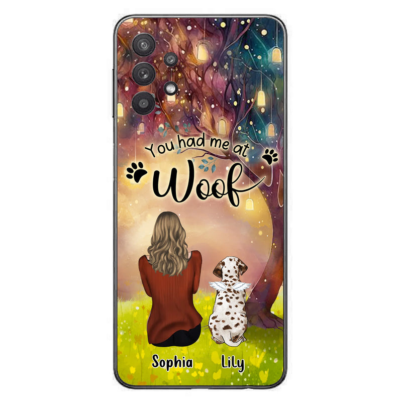 Personalized Memorial Dog Mom Phone Case - Up to 3 Dogs - Memorial Gift Idea for Dog Lovers - You Had Me At Woof