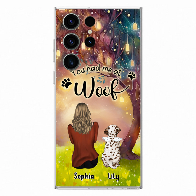 Personalized Memorial Dog Mom Phone Case - Up to 3 Dogs - Memorial Gift Idea for Dog Lovers - You Had Me At Woof