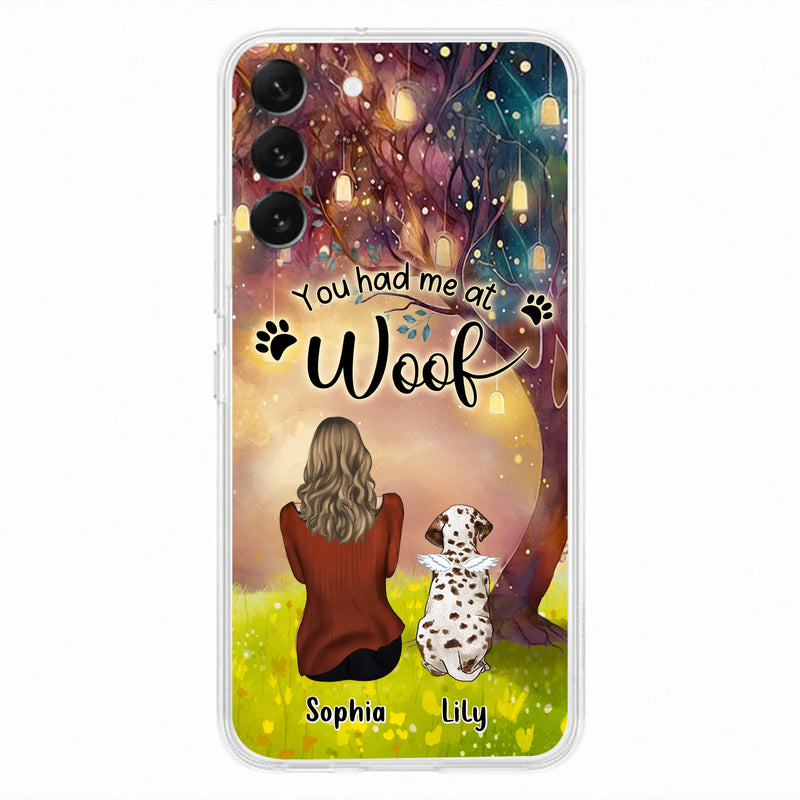 Personalized Memorial Dog Mom Phone Case - Up to 3 Dogs - Memorial Gift Idea for Dog Lovers - You Had Me At Woof