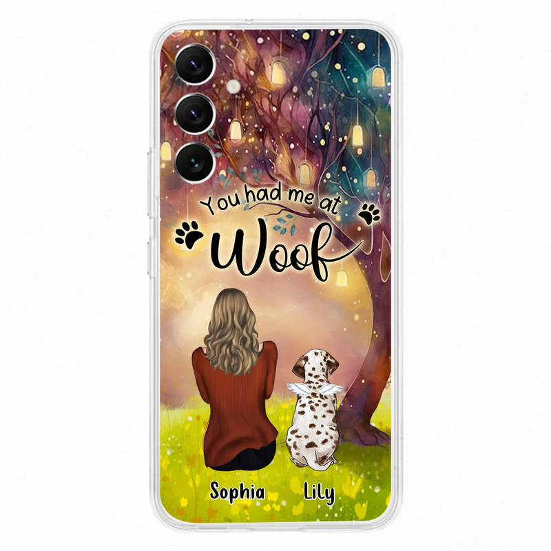 Personalized Memorial Dog Mom Phone Case - Up to 3 Dogs - Memorial Gift Idea for Dog Lovers - You Had Me At Woof