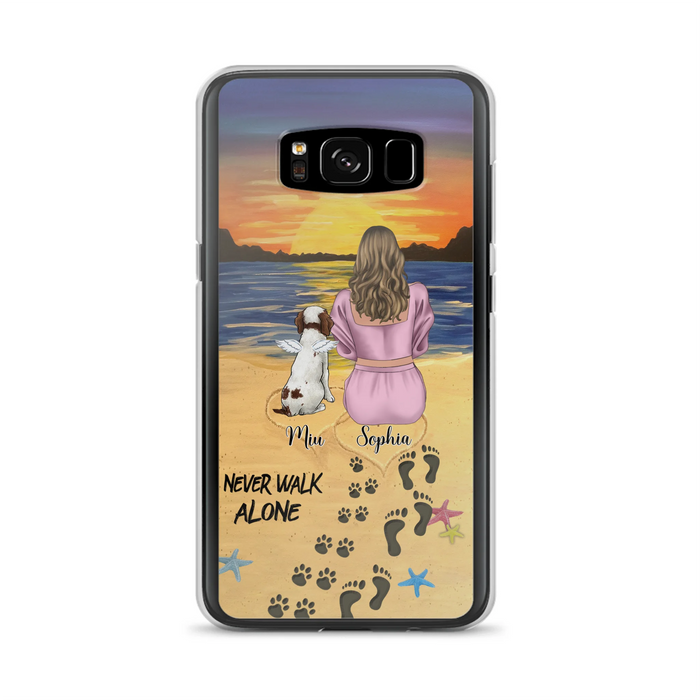 Personalized Memorial Dog Mom Phone Case - Up to 3 Dogs - Memorial Gift Idea for Dog Owners - Never Walk Alone - Case for iPhone/Samsung