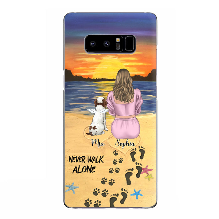 Personalized Memorial Dog Mom Phone Case - Up to 3 Dogs - Memorial Gift Idea for Dog Owners - Never Walk Alone - Case for iPhone/Samsung
