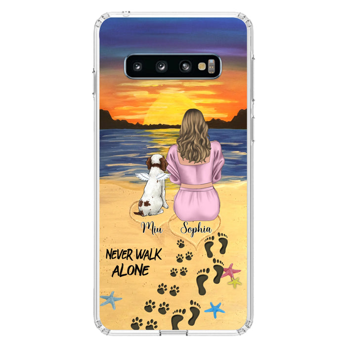 Personalized Memorial Dog Mom Phone Case - Up to 3 Dogs - Memorial Gift Idea for Dog Owners - Never Walk Alone - Case for iPhone/Samsung