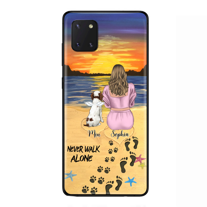 Personalized Memorial Dog Mom Phone Case - Up to 3 Dogs - Memorial Gift Idea for Dog Owners - Never Walk Alone - Case for iPhone/Samsung