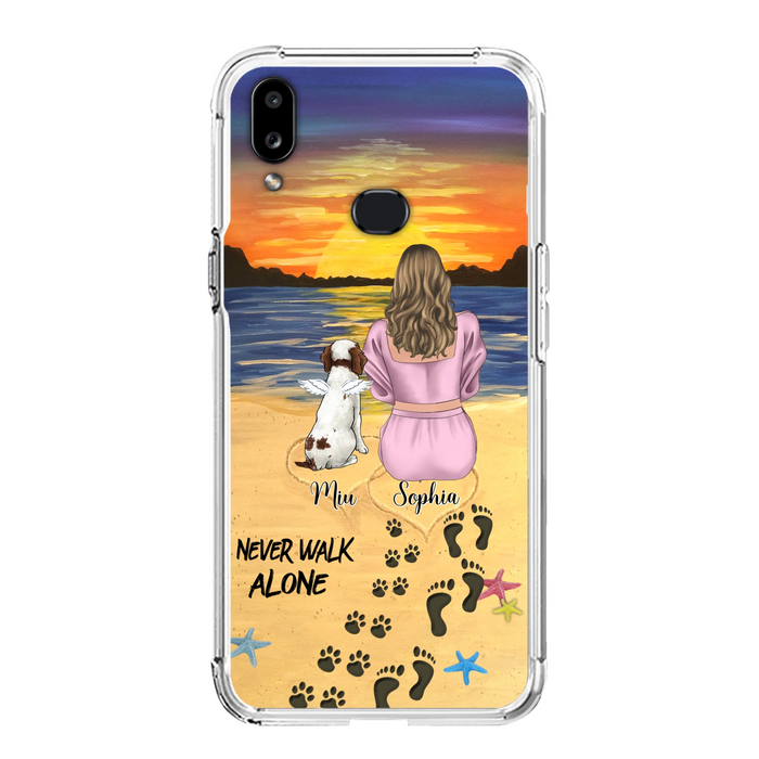 Personalized Memorial Dog Mom Phone Case - Up to 3 Dogs - Memorial Gift Idea for Dog Owners - Never Walk Alone - Case for iPhone/Samsung