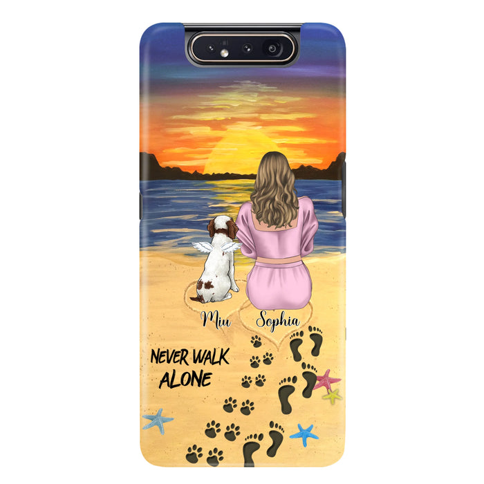 Personalized Memorial Dog Mom Phone Case - Up to 3 Dogs - Memorial Gift Idea for Dog Owners - Never Walk Alone - Case for iPhone/Samsung