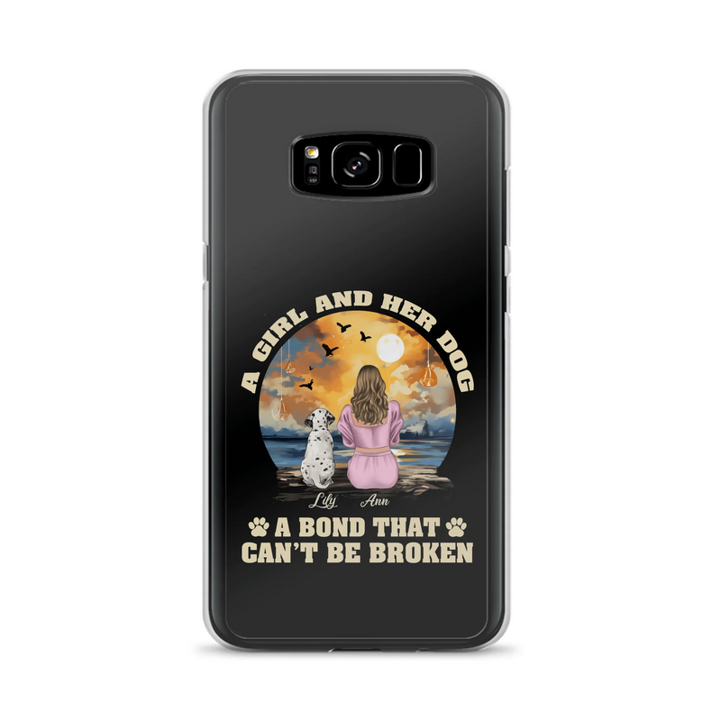 Personalized Dog Mom Phone Case - Up to 4 Dogs - Gift Idea for Dog Owners - Case For iPhone/Samsung - A Girl And Her Dog A Bond That Can't Be Broken
