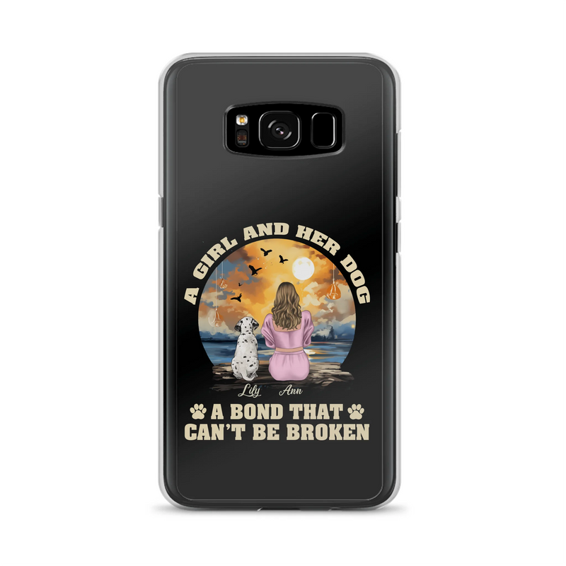 Personalized Dog Mom Phone Case - Up to 4 Dogs - Gift Idea for Dog Owners - Case For iPhone/Samsung - A Girl And Her Dog A Bond That Can't Be Broken