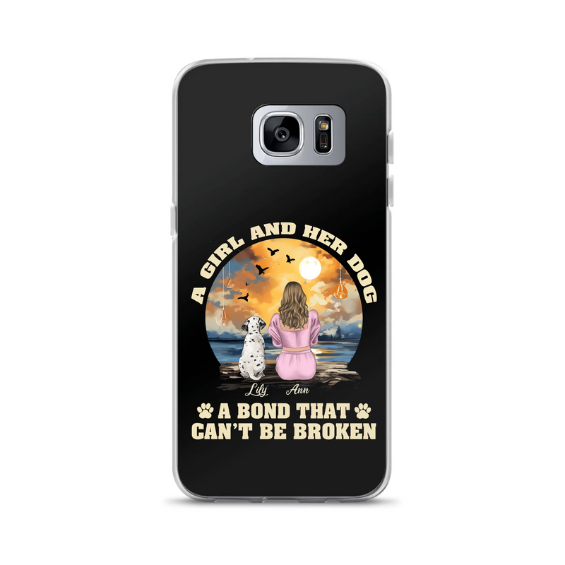 Personalized Dog Mom Phone Case - Up to 4 Dogs - Gift Idea for Dog Owners - Case For iPhone/Samsung - A Girl And Her Dog A Bond That Can't Be Broken