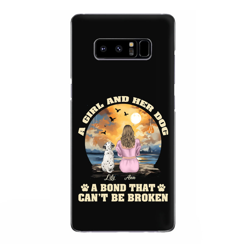 Personalized Dog Mom Phone Case - Up to 4 Dogs - Gift Idea for Dog Owners - Case For iPhone/Samsung - A Girl And Her Dog A Bond That Can't Be Broken