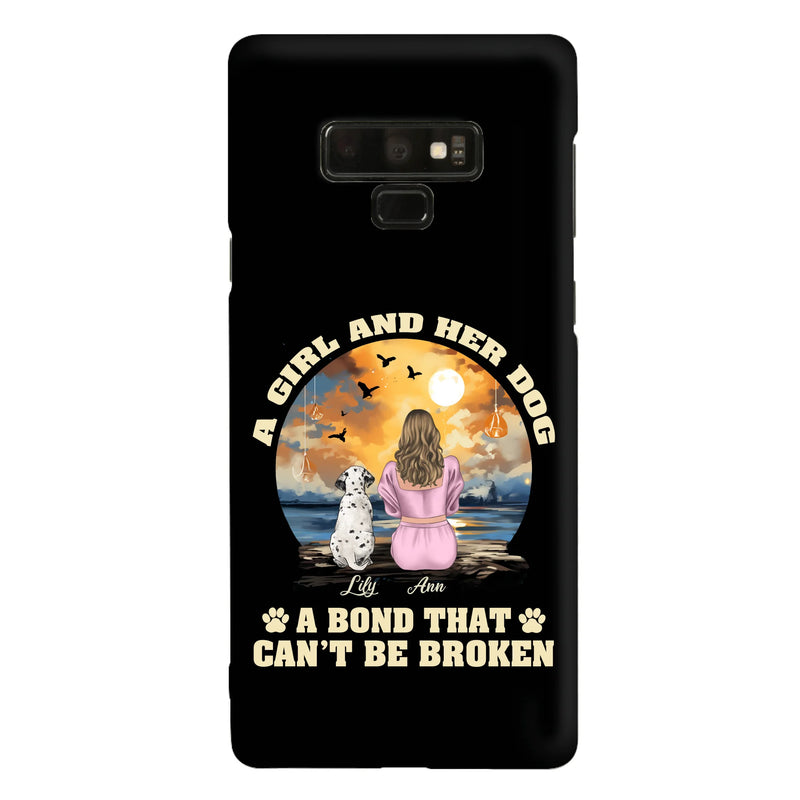 Personalized Dog Mom Phone Case - Up to 4 Dogs - Gift Idea for Dog Owners - Case For iPhone/Samsung - A Girl And Her Dog A Bond That Can't Be Broken