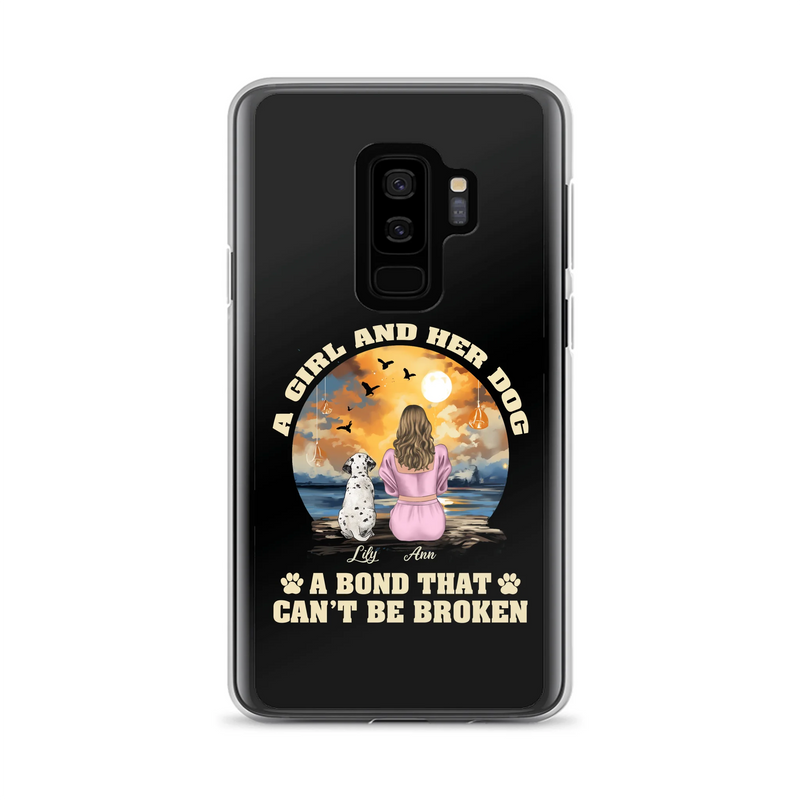 Personalized Dog Mom Phone Case - Up to 4 Dogs - Gift Idea for Dog Owners - Case For iPhone/Samsung - A Girl And Her Dog A Bond That Can't Be Broken