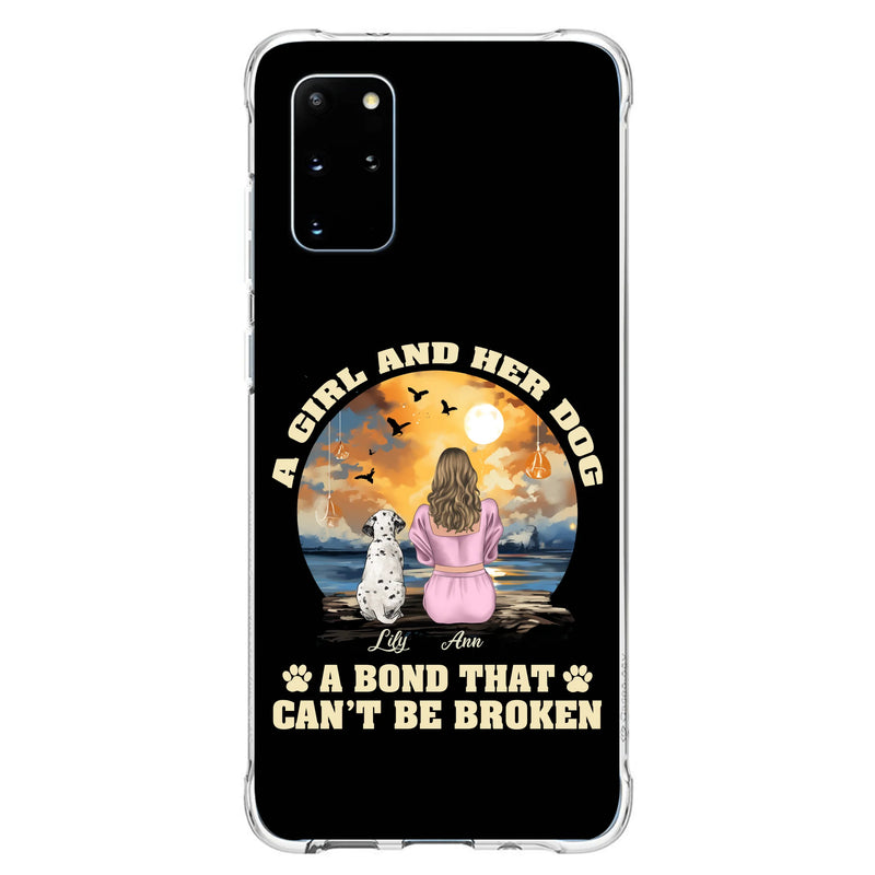 Personalized Dog Mom Phone Case - Up to 4 Dogs - Gift Idea for Dog Owners - Case For iPhone/Samsung - A Girl And Her Dog A Bond That Can't Be Broken