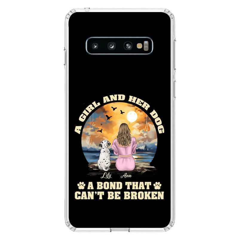 Personalized Dog Mom Phone Case - Up to 4 Dogs - Gift Idea for Dog Owners - Case For iPhone/Samsung - A Girl And Her Dog A Bond That Can't Be Broken