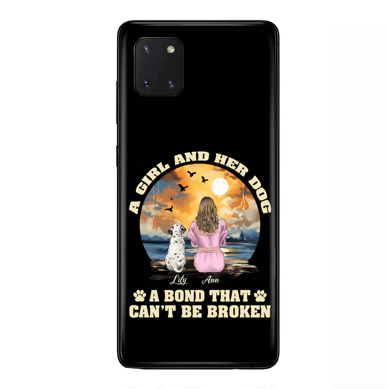 Personalized Dog Mom Phone Case - Up to 4 Dogs - Gift Idea for Dog Owners - Case For iPhone/Samsung - A Girl And Her Dog A Bond That Can't Be Broken