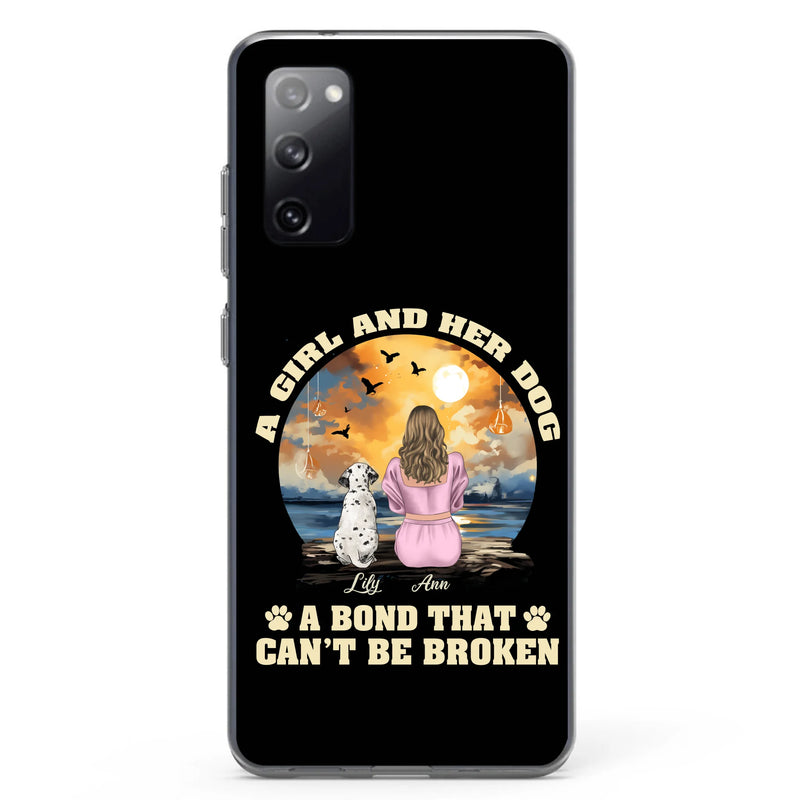 Personalized Dog Mom Phone Case - Up to 4 Dogs - Gift Idea for Dog Owners - Case For iPhone/Samsung - A Girl And Her Dog A Bond That Can't Be Broken
