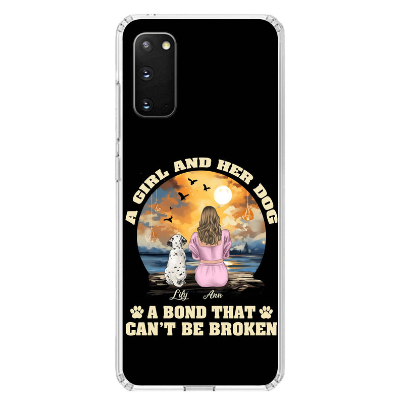 Personalized Dog Mom Phone Case - Up to 4 Dogs - Gift Idea for Dog Owners - Case For iPhone/Samsung - A Girl And Her Dog A Bond That Can't Be Broken
