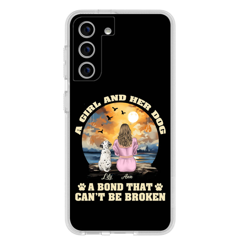 Personalized Dog Mom Phone Case - Up to 4 Dogs - Gift Idea for Dog Owners - Case For iPhone/Samsung - A Girl And Her Dog A Bond That Can't Be Broken