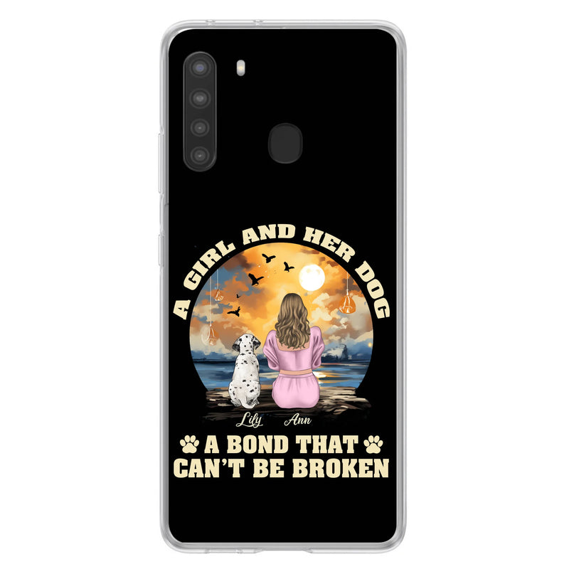 Personalized Dog Mom Phone Case - Up to 4 Dogs - Gift Idea for Dog Owners - Case For iPhone/Samsung - A Girl And Her Dog A Bond That Can't Be Broken