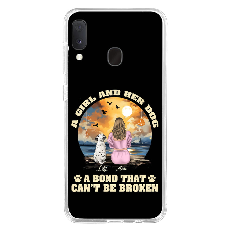 Personalized Dog Mom Phone Case - Up to 4 Dogs - Gift Idea for Dog Owners - Case For iPhone/Samsung - A Girl And Her Dog A Bond That Can't Be Broken