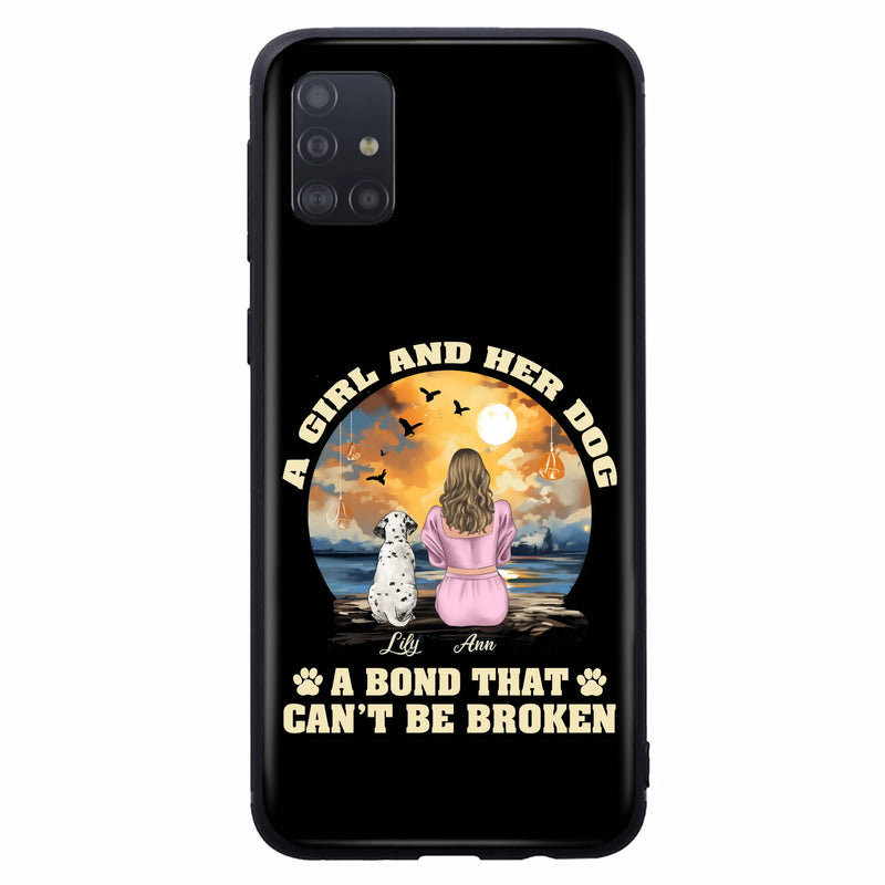 Personalized Dog Mom Phone Case - Up to 4 Dogs - Gift Idea for Dog Owners - Case For iPhone/Samsung - A Girl And Her Dog A Bond That Can't Be Broken