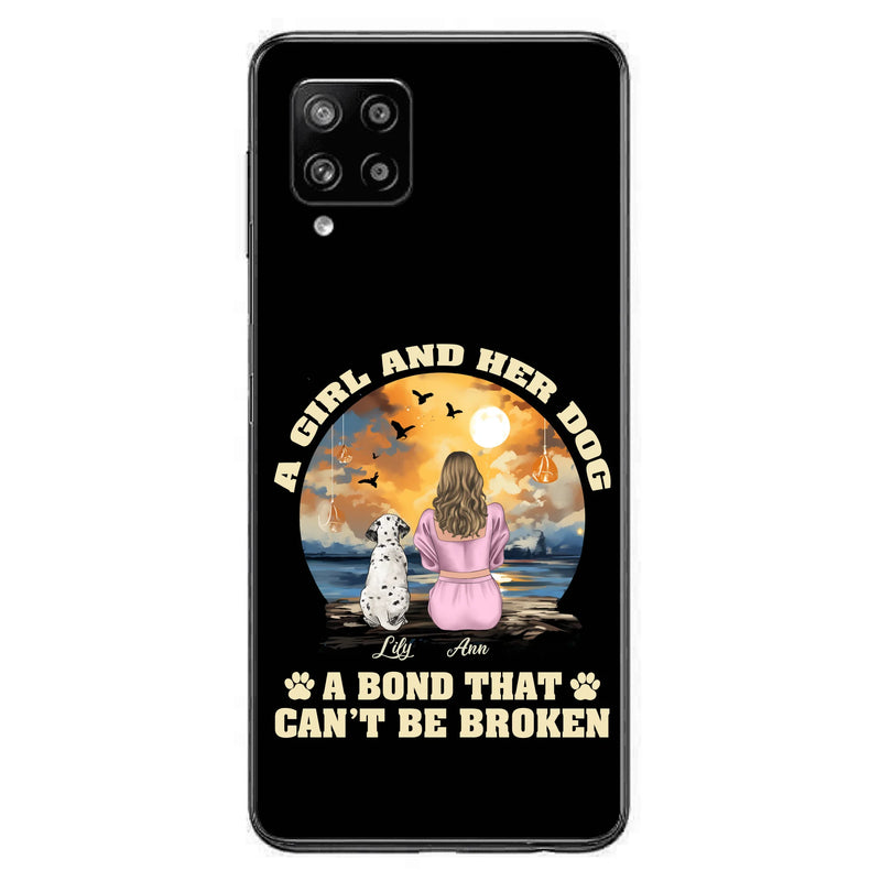 Personalized Dog Mom Phone Case - Up to 4 Dogs - Gift Idea for Dog Owners - Case For iPhone/Samsung - A Girl And Her Dog A Bond That Can't Be Broken