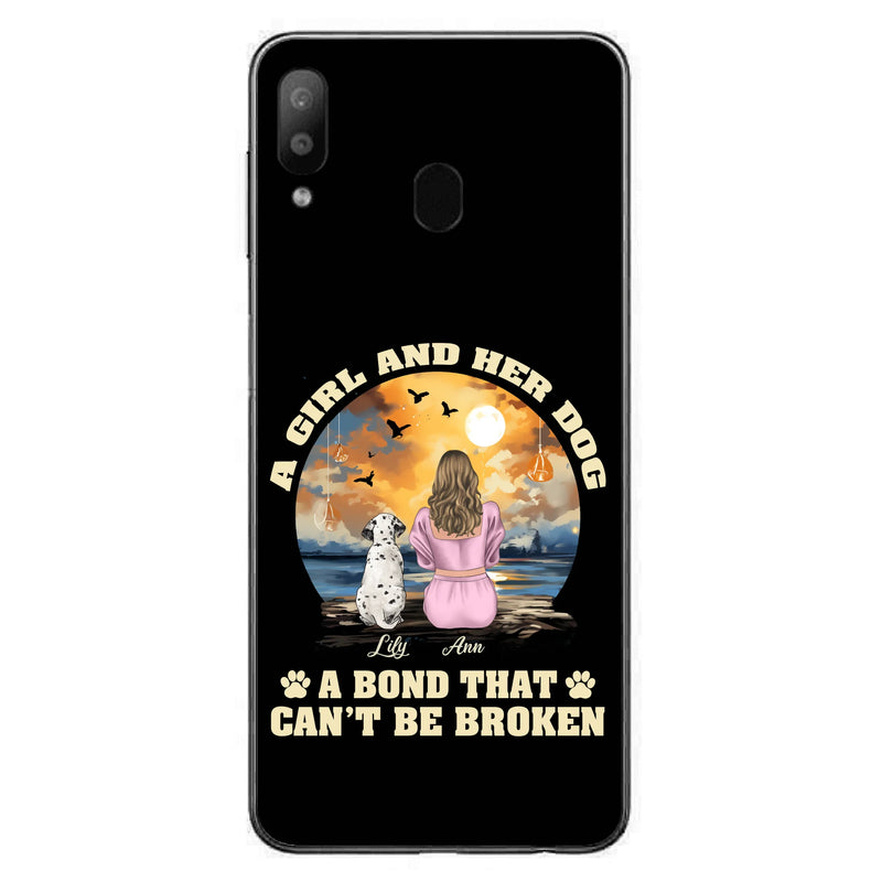 Personalized Dog Mom Phone Case - Up to 4 Dogs - Gift Idea for Dog Owners - Case For iPhone/Samsung - A Girl And Her Dog A Bond That Can't Be Broken