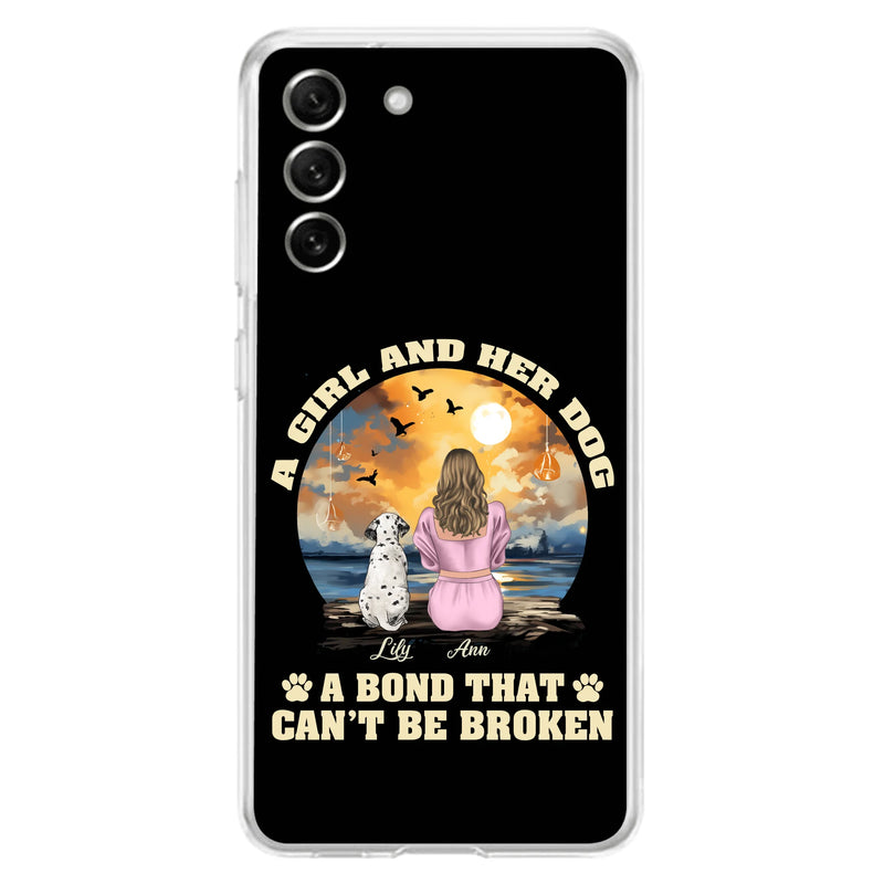 Personalized Dog Mom Phone Case - Up to 4 Dogs - Gift Idea for Dog Owners - Case For iPhone/Samsung - A Girl And Her Dog A Bond That Can't Be Broken