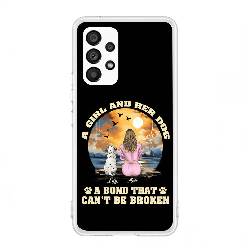 Personalized Dog Mom Phone Case - Up to 4 Dogs - Gift Idea for Dog Owners - Case For iPhone/Samsung - A Girl And Her Dog A Bond That Can't Be Broken