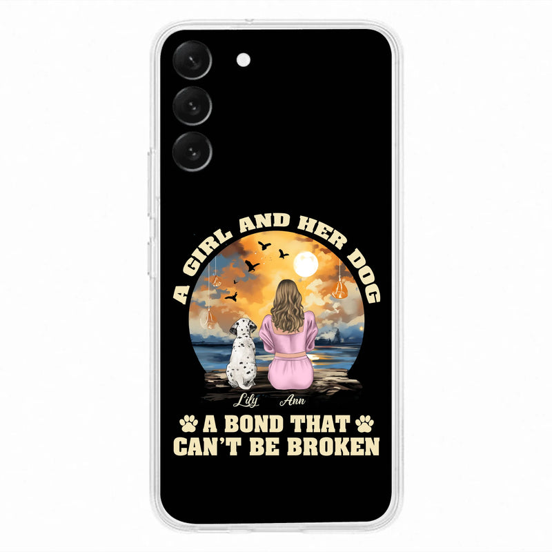 Personalized Dog Mom Phone Case - Up to 4 Dogs - Gift Idea for Dog Owners - Case For iPhone/Samsung - A Girl And Her Dog A Bond That Can't Be Broken