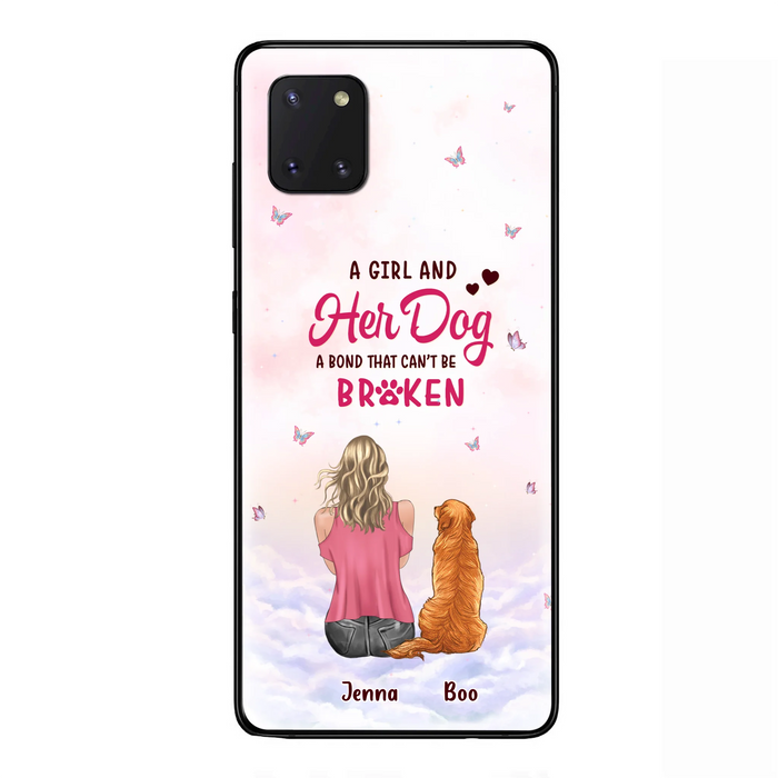 Personalized Dog Mom Phone Case - Up to 5 Dogs - Gift Idea For Dog Lovers - A Girl And Her Dog A Bond That Can't Be Broken - Case for iPhone/Samsung