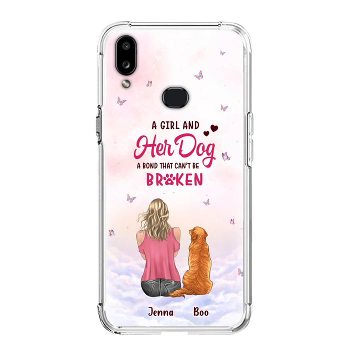Personalized Dog Mom Phone Case - Up to 5 Dogs - Gift Idea For Dog Lovers - A Girl And Her Dog A Bond That Can't Be Broken - Case for iPhone/Samsung