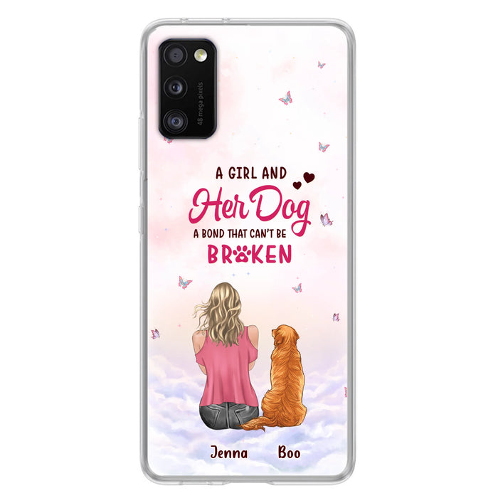 Personalized Dog Mom Phone Case - Up to 5 Dogs - Gift Idea For Dog Lovers - A Girl And Her Dog A Bond That Can't Be Broken - Case for iPhone/Samsung