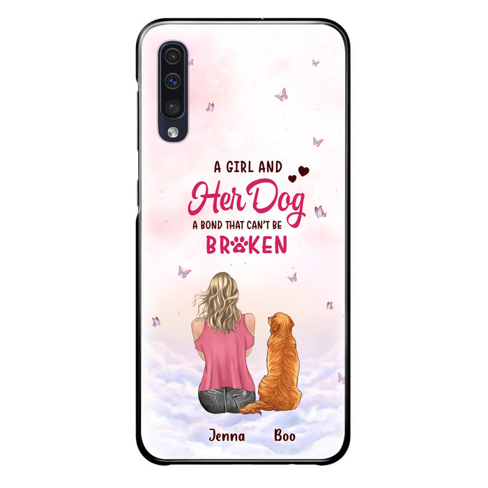 Personalized Dog Mom Phone Case - Up to 5 Dogs - Gift Idea For Dog Lovers - A Girl And Her Dog A Bond That Can't Be Broken - Case for iPhone/Samsung
