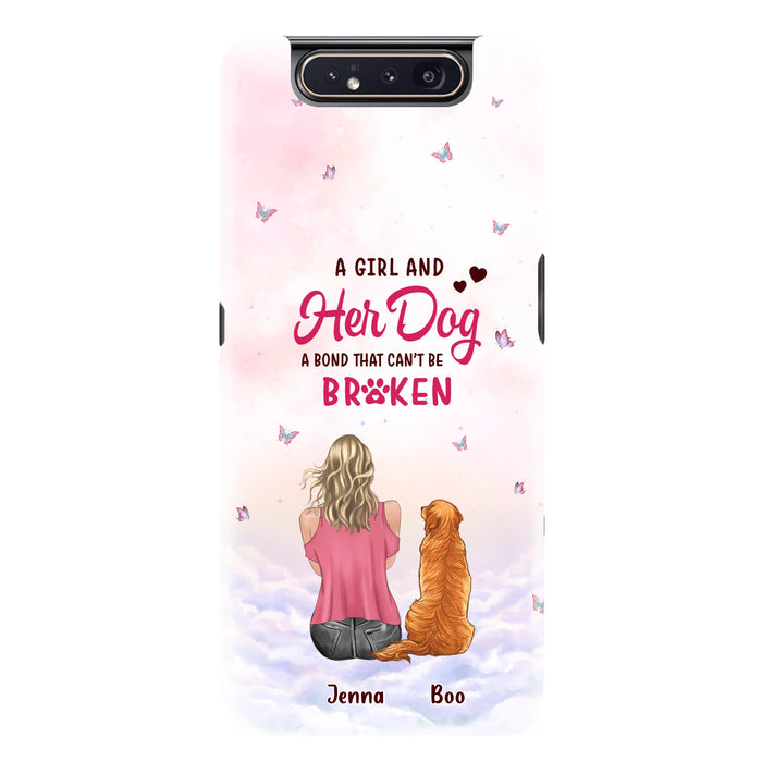 Personalized Dog Mom Phone Case - Up to 5 Dogs - Gift Idea For Dog Lovers - A Girl And Her Dog A Bond That Can't Be Broken - Case for iPhone/Samsung