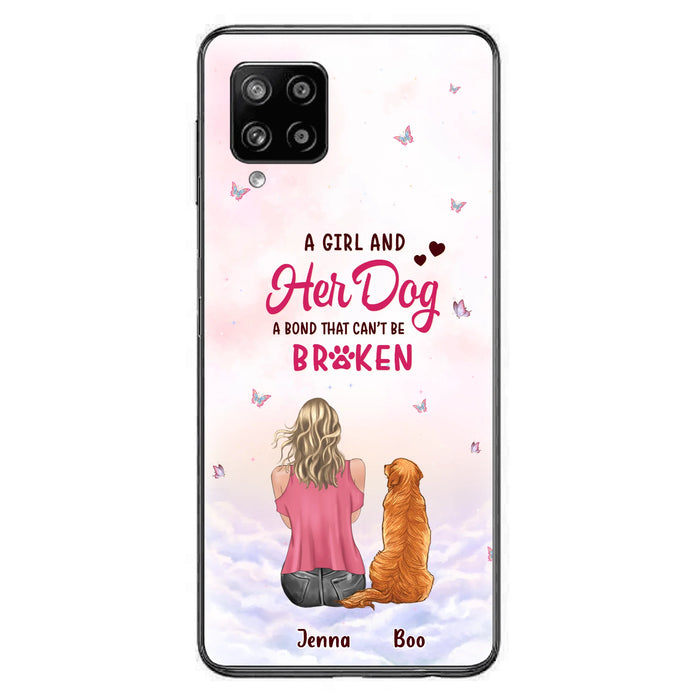 Personalized Dog Mom Phone Case - Up to 5 Dogs - Gift Idea For Dog Lovers - A Girl And Her Dog A Bond That Can't Be Broken - Case for iPhone/Samsung