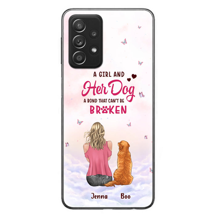 Personalized Dog Mom Phone Case - Up to 5 Dogs - Gift Idea For Dog Lovers - A Girl And Her Dog A Bond That Can't Be Broken - Case for iPhone/Samsung