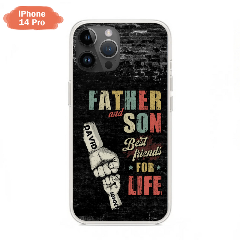 Personalized Father Phone Case - Up to 5 Children - Father's Day Gift Idea from Sons/Daughters - Father And Son/Daughter Best Friends For Life - Case for iPhone/Samsung