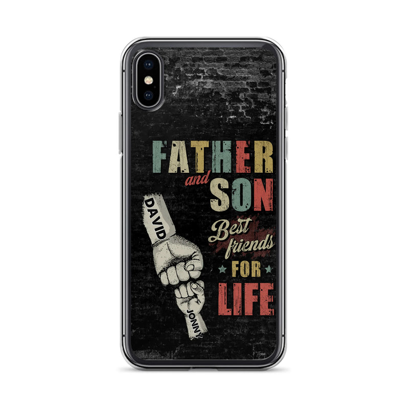 Personalized Father Phone Case - Up to 5 Children - Father's Day Gift Idea from Sons/Daughters - Father And Son/Daughter Best Friends For Life - Case for iPhone/Samsung