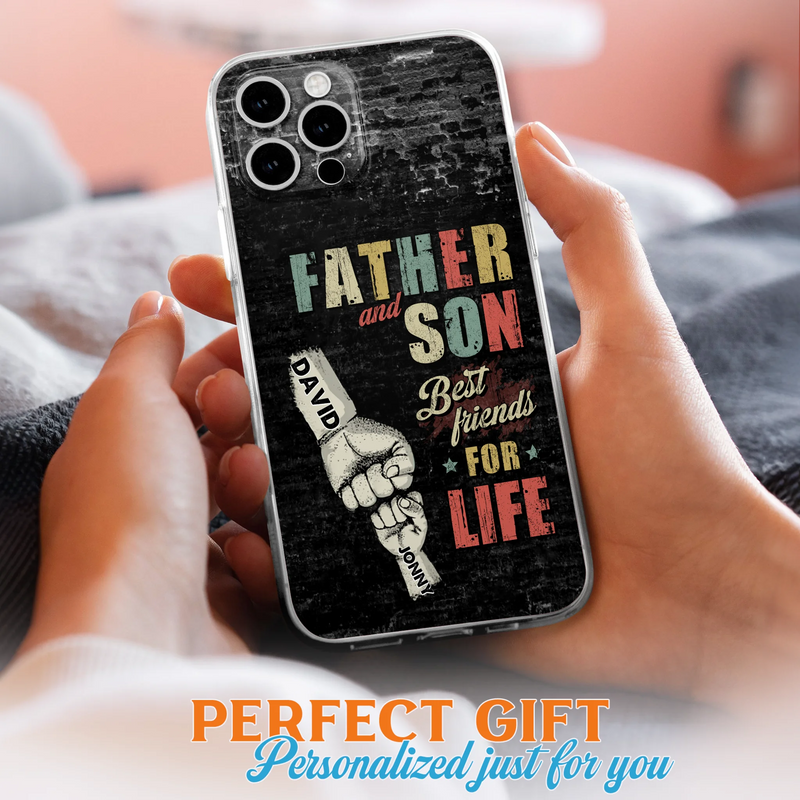 Personalized Father Phone Case - Up to 5 Children - Father's Day Gift Idea from Sons/Daughters - Father And Son/Daughter Best Friends For Life - Case for iPhone/Samsung