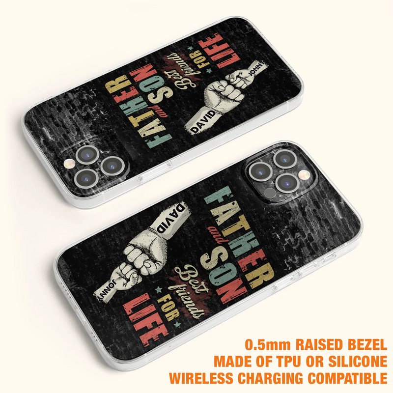 Personalized Father Phone Case - Up to 5 Children - Father's Day Gift Idea from Sons/Daughters - Father And Son/Daughter Best Friends For Life - Case for iPhone/Samsung